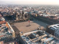 Aerial view of constitution square in Mexico city